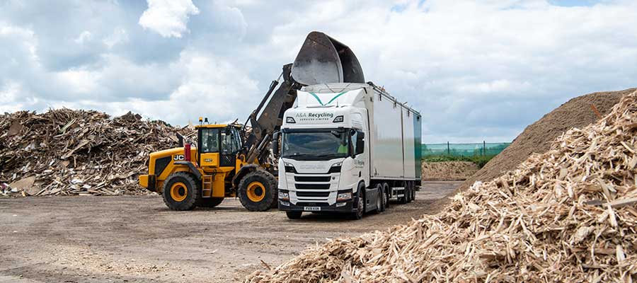 A&A Recycling Truck loading 